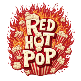red hot pop fire popcorn SVG PNG design with bold lettering