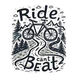 riding mountains SVG PNG design with hand-drawn style, bold lettering