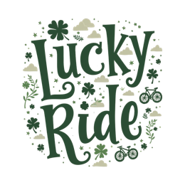 lucky ride SVG PNG design with hand-drawn style, bold lettering
