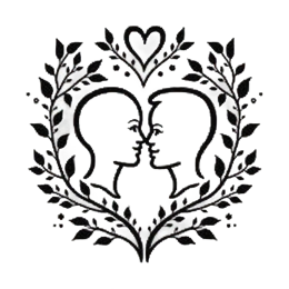love relationship flora SVG PNG design with black and white floral elements