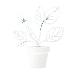 flower pot SVG PNG design with clean design elements, white and green floral elements