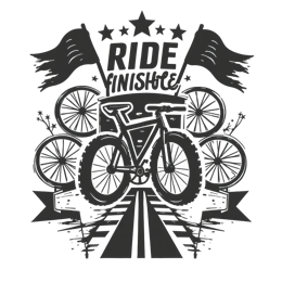 ride finish bike SVG PNG design with bold lettering