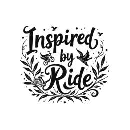 inspired bike ride floral SVG PNG design with hand-drawn style, black and white floral elements