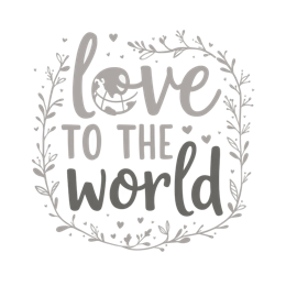 love world flora wreath SVG PNG design with hand-drawn style, floral elements, an uplifting message