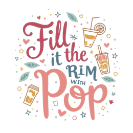 drinks slogans SVG PNG design with pink and blue floral elements
