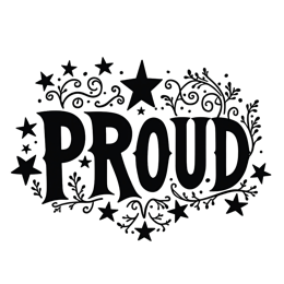 quotes proud SVG PNG design with bold lettering, an uplifting message
