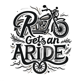 motorcycle typography SVG PNG design with hand-drawn style, bold lettering, black and white floral elements