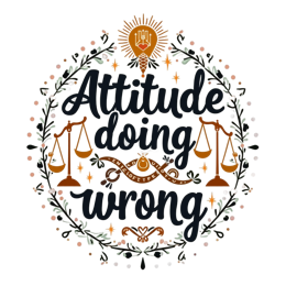 attitude wrong floral SVG PNG design with bold lettering, orange and green floral elements