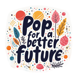 pop better future SVG PNG design with bold lettering, orange and pink floral elements, an uplifting message