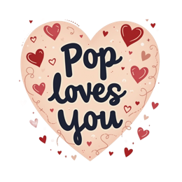 pop loves you SVG PNG design with bold lettering