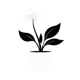 flower plant SVG PNG design with black and white floral elements