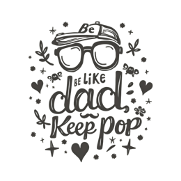 dad keep pop shirt SVG PNG design with hand-drawn style, black and white floral elements, an uplifting message
