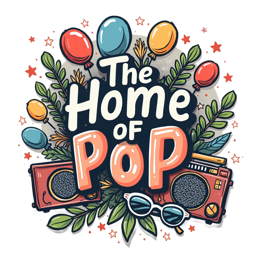 home of pop decoration SVG PNG design with bold lettering, black and white floral elements