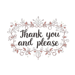 thank you flower SVG PNG design with hand-drawn style, bold lettering, white and pink floral elements