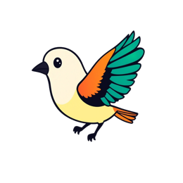 bird colorful wings SVG PNG design with clean design elements