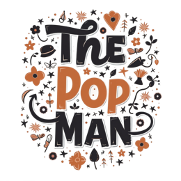 pop man shirt SVG PNG design with bold lettering, black and orange floral elements