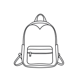 backpack sketch SVG PNG design with hand-drawn style