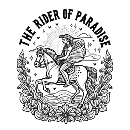 rider paradise floral SVG PNG design with bold lettering, floral elements