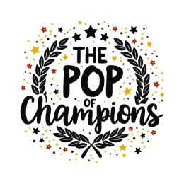 champions stars SVG PNG design with bold lettering, black and white floral elements