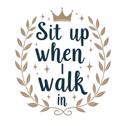 sit up walk in floral SVG PNG design with white floral elements, an uplifting message