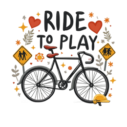 ride play bike SVG PNG design with bold lettering, black and red floral elements