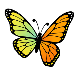 butterfly colorful patterns SVG PNG design with clean design elements