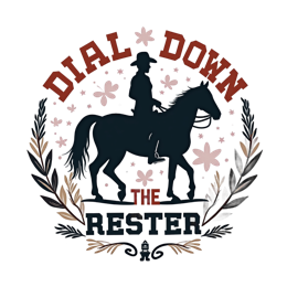 horse rider floral SVG PNG design with bold lettering, black and white floral elements