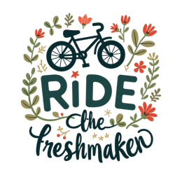 bike freshmaker SVG PNG design with bold lettering, black and red floral elements