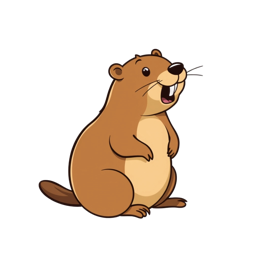 cartoon happy beaver SVG PNG design
