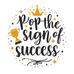 success sign trophy SVG PNG design with bold lettering, an uplifting message