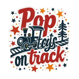 pop toys on track SVG PNG design with bold lettering