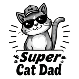 super cat dad SVG PNG design with bold lettering