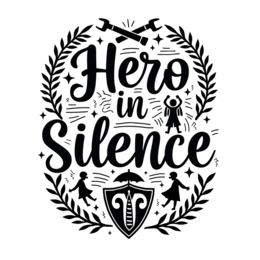 hero in silence shirt SVG PNG design with bold lettering, black and white floral elements, an uplifting message