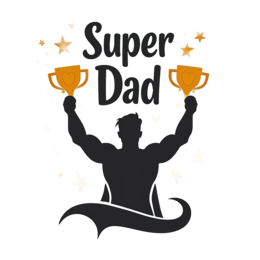 father's day superdad trophy stars SVG PNG design with bold lettering