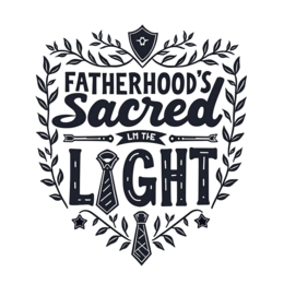 fatherhood quote light SVG PNG design with bold lettering, black and white floral elements