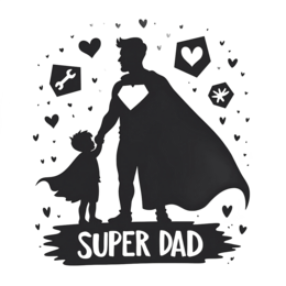 father son superhero SVG PNG design with clean design elements
