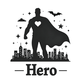 hero superhero cityscape SVG PNG design with clean design elements