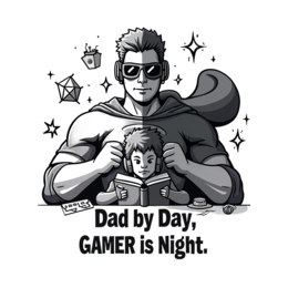 dad gamer shirt SVG PNG design with bold lettering