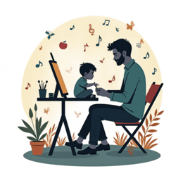 father child creativity SVG PNG design