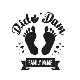 family feet hearts SVG PNG design with bold lettering