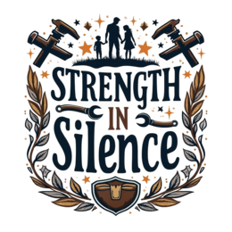 strength in silence SVG PNG design with bold lettering, an uplifting message