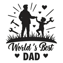 father's day worlds best dad SVG PNG design with bold lettering, an uplifting message