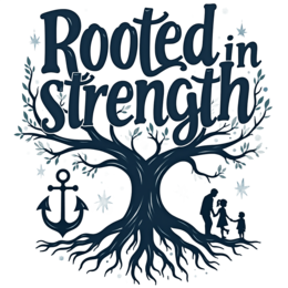rooted in strength SVG PNG design with bold lettering