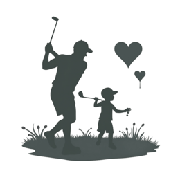 golf father son SVG PNG design with floral elements