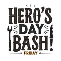 hero's day bash SVG PNG design with bold lettering