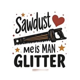 sawdust glitter SVG PNG design with bold lettering