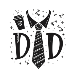 father's day coffee tie shirt SVG PNG design with bold lettering