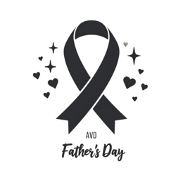 fathersday blackribbon hearts SVG PNG design with bold lettering