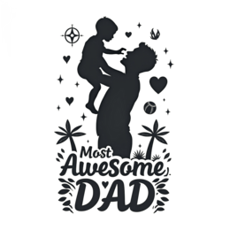 day dad love SVG PNG design with bold lettering, black and white floral elements