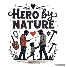 hero father son SVG PNG design with clean design elements